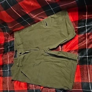 Army green shorts